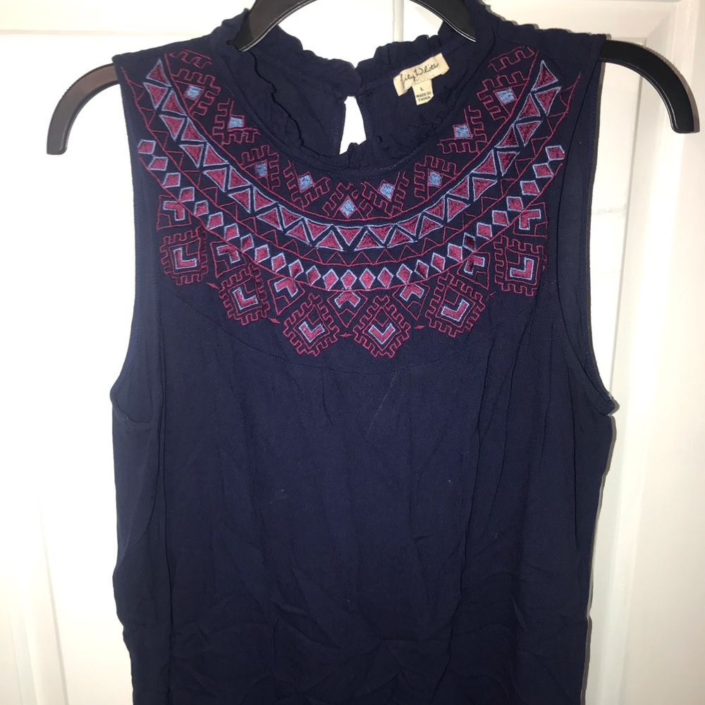 Navy high neck tank top